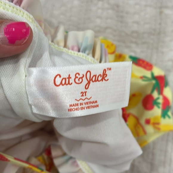 Toddler Strawberry and Banana Print Swimsuit - Picture 3 of 3